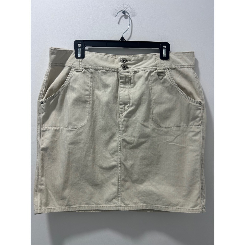 Gap 1969 Khaki Herringbone Mini Skirt Tan Utility Cargo Size 16